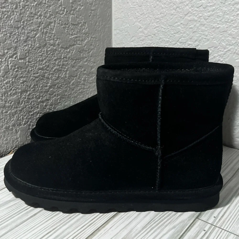 Bearpaw Alyssa Girl’s Suede Winter Boots black size‎ 4 youth waterproof